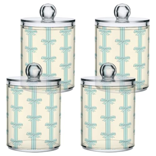 Dispensador de bastoncillos y algodón para un tocador organizado kit de 4 tarros transparentes 3