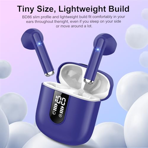 Image of Wireless Earbuds, Bluetooth 5.4 Headphones HiFi Stereo, Bluetooth Earbuds with ENC Noise Cancelling Mic, 36H LED Display Ear Buds, IPX7 in Ear Earphones for Phone Tablet Laptop Sports, Dunkelblau