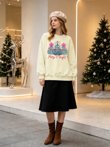 Merry and Bright Pastel Trees Sweatshirt, alternative view 4