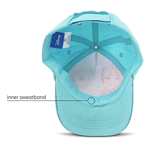 Image of Disney Girls' Frozen Baseball Cap - Princess Elsa and Anna Curved Brim Strap Back Hat (2T-7)