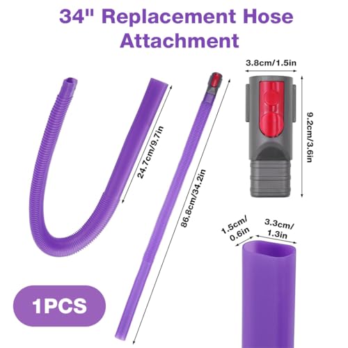Image of HASTHIP Replacement Kit 34 inch Flat Suction Hose for Dyson V7 V8 V10 V11 V15 GEN5, Vacuum Crevice Cleaning Attachment Set Dryer Vent Lint Remover, Car Detailing, Home Gap Cleaning Tools