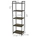 Household Essentials 5 Tier Storage Tower Metal, Grey Shelf – Black Frame, Ashwood