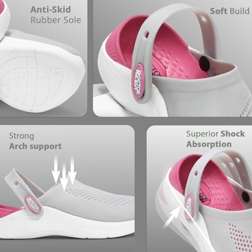 Image of Clogs for Women | Cushioned EVA Slip-On Sandals with Back Strap | Lightweight Anti-Slip Everyday Wear Footwear