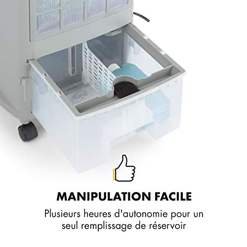 KLARSTEIN Whirlwind - Rafraîchisseur d'air, Ventilateur, Humidificateur, 3 Niveaux de Puissance, 3 Modes de Ventilation, Lamelles rotatives à 360°, Timer, Télécommande - Blanc KLARSTEIN Whirlwind - Rafraîchisseur d'air, Ventilateur, Humidificateur, 3 Niveaux de Puissance, 3 Modes de Ventilation, Lamelles rotatives à 360°, Timer, Télécommande - Blanc