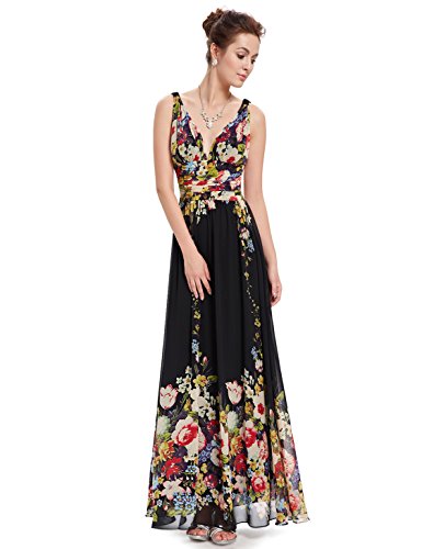 Ever-Pretty Womens Bridesmaid Dress V-Neck Sleeveless A Line Chiffon Floor Length Formal Dress 090164