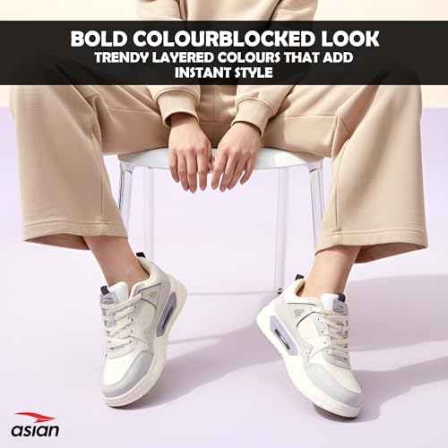 Image of ASIAN Stella-01 Women's Stylish Sneakers for Girls | Lightweight, Cushioned & Durable Casual Shoes with Soft Insole, Grip Sole & Trendy Look
