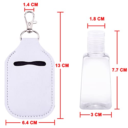Duufin 40 Pieces Hand Sanitizer Keychain Holders Set with 20 Pieces Hand Sanitizer Holder and 20 Pieces Empty Travel Bottles3