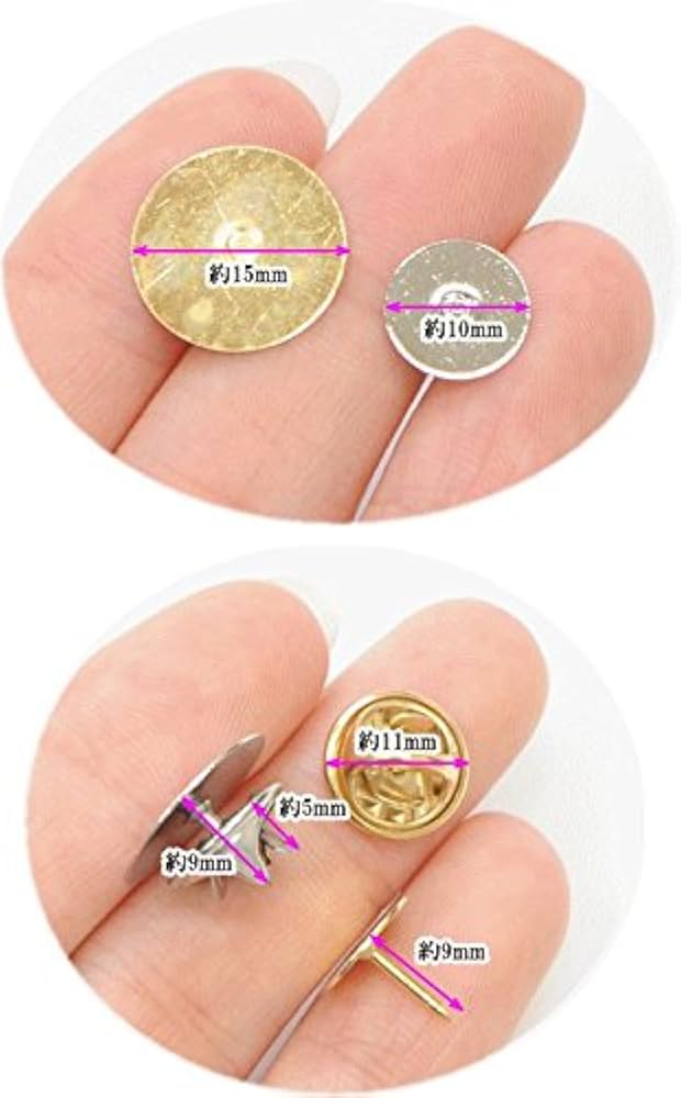 Amazon.co.jp: MYmama ピンバッチ 留め具 金具 パーツ 蝶タック