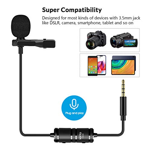 YOTTO Lavalier Mikrofon Ansteckmikrofon Omnidirectional Kondensator Mic Clip on Mikrofon 3.5mm Jack Mikrofon für für… - Image 4