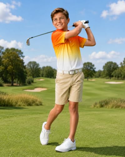 Image of uideazone Boys Polo Shirts Dry Fit Performance Golf Short Sleeve Casual School Uniform Size 5-14