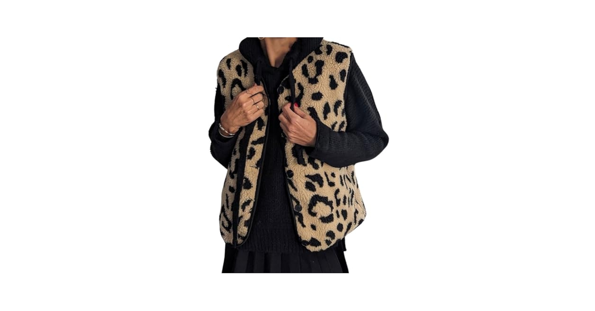 Amazon.com: CHARTOU Women Fuzzy Fleece Vest Leopard Button