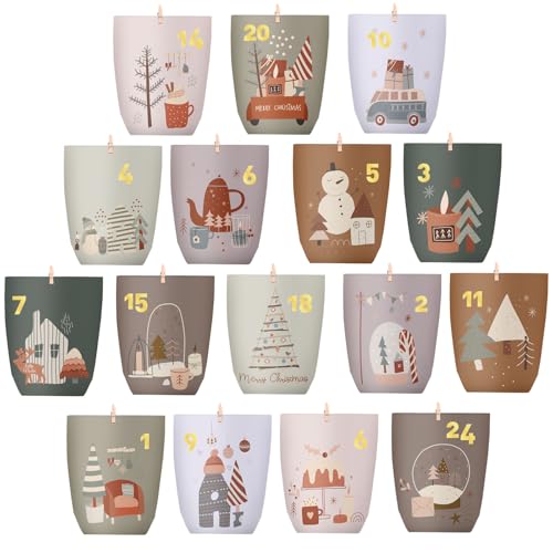 LEMESO アドベントカレンダー 袋だけ 手作り 2025 紙袋 クリスマス ラッピング 袋 飾り オーナメント 飾り付け 装飾 デコレーション インテリア ラッピング ギフト プレゼント 小物入れ クリスマスカレンダー
