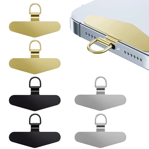 6 Piezas Almohadillas Universales de Acero Inoxidable,Parche Multifuncional Para Teléfono Móvil,Almohadilla de Parche Multifuncional Para Cordón de Teléfono Móvil,Parche Para La Mayoría De Teléfonos