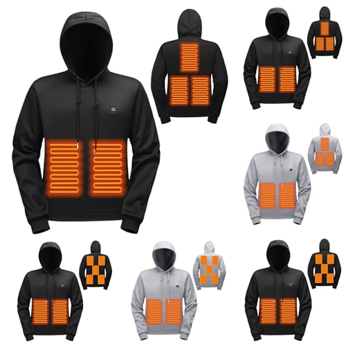 Heated Hoodies Men Women Hooded Heated Sweatshirt Unisex 2024 Winter Warm USB Electric Outdoor Pullover with Pocket