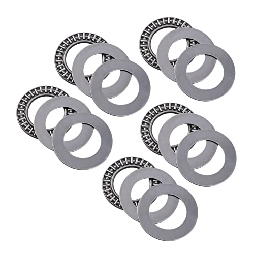 OUNONA 5 Pcs Flat Roller Thrust Needle Bearing Needle Thrust Bearing Needle Bearing Washer Single Direction Thrust Bearing Washers Axial Roller Silver High Temperature Bearing Steel