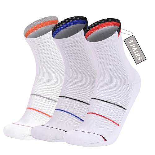 YWSLRC Athletic Ankle Socks for Men & Women,Moisture Wicking Cushioned Compression Sports Socks for Running Tennis Basketball