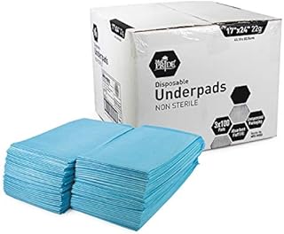 Medpride Disposable Underpads 17'' x 24'' (100-Count) Incontinence Pads, Bed Covers, Puppy Training | Thick, Super Absorbent Protection for Kids, Adults, Elderly | Liquid, Urine, Accidents
