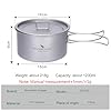 iBasingo 1.2L Titanium Soup Pot with Lid Camping Cookware with Foldable Handle Portable Lightweight Outdoor Kitchen Cooking Kit Backpacking Hiking Picnic Fishing Mountaineering Ti2106C (1 pc) #1