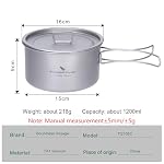 Boundless Voyage Titanium Pot Portable Camping Cookware Lightweight Cooking Pot Set for Outdoor Cooking Traveling Backpacking Hiking Trekking Picnic - Image 3