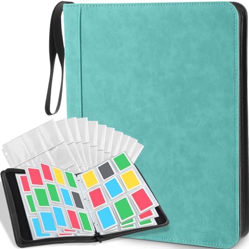 WOT I Trading Card Binder - 900 Pockets With Zipper | Light Blue, Double-Sided Sleeves For Baseball & Football Cards