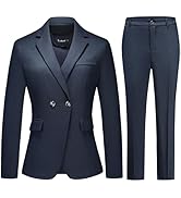 TRONSTORE Women's Plaid Suit 2 Piece Set Work Dresses Blazer Pants Suiting for Women Office Outfits