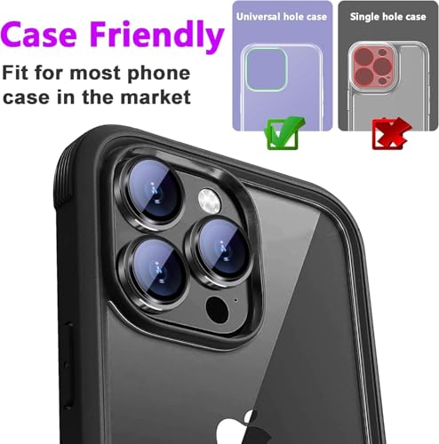 Image of inchiPhone 15 Pro / 15 Pro Max Camera Lens Protector Ring - Premium 9H Tempered Glass Lens Guard, Anti-Scratch, Anti-Drop, HD Clear Camera Lens Cover for Ultimate Protection and Durability inch Black