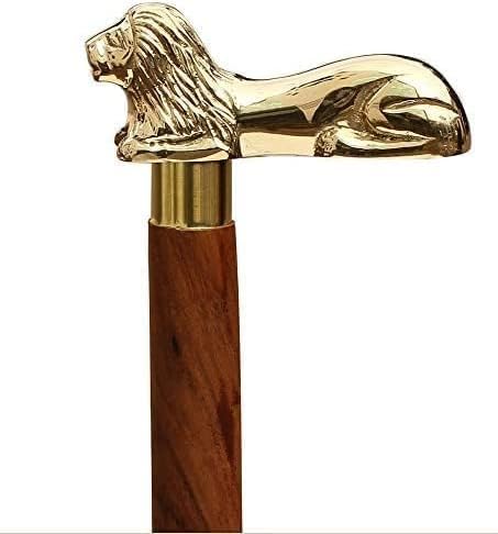 Image of ITOS365 ITOS365 Handmade Wooden Folding Walking Stick 36 Inch with Brass Round Handle | Detachable Walking Cane | Solid Wood Support Stick for Senior Citizens & Men
