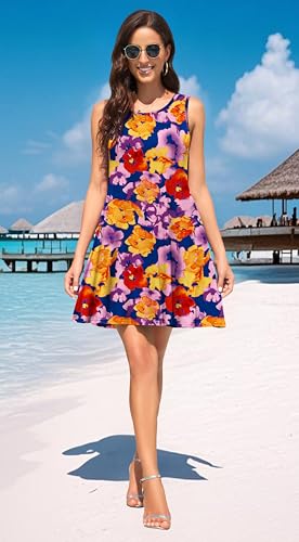 Image of WEACZZY Women Summer Casual Swing T Shirt Dresses Beach Cover up Loose Dress