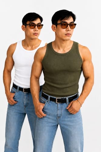 Image of Rockwell Men's Premium Cotton Vest - Sleeveless Gym Undershirt | Breathable, Stretchable & Skin-Friendly Innerwear for Everyday Comfort | Pack of 2 | 302