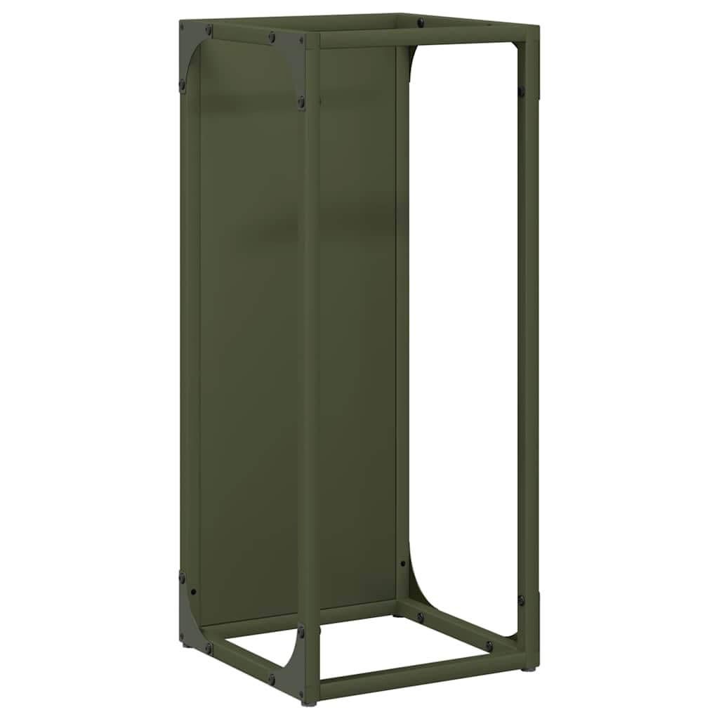 Genérico Leñero Verde Oliva 25x25x60 cm Acero Laminado en frío,Casa y jardín,Accesorios para hornos de leña y chimeneas,Bolsas y Soportes de leña-864262