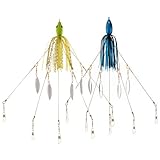FREGITO 5 Arms Alabama Umbrella Rig Fishing Bass Kit Fishing Lures Bait Rigs for Lures Trout Salmon Freshwater(2PCS)