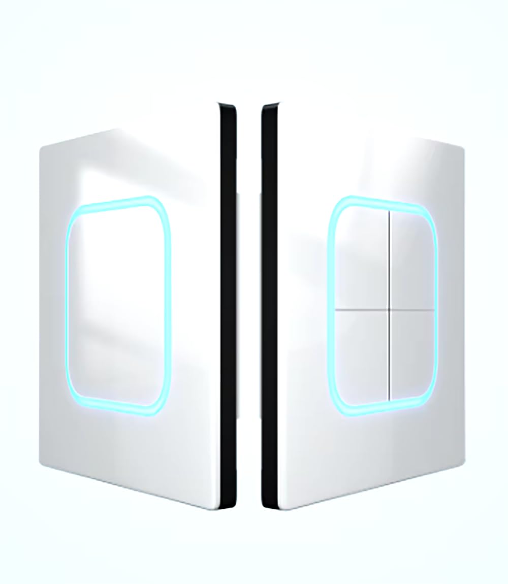 1/2/3/4 gang 2 way Black/White/Grey Tempered Glass Panel Acrylic Push Button Wall Socket Light Switch LED Indicator Lights 86mm*90mm (4 gang 2 way white) - Image 3