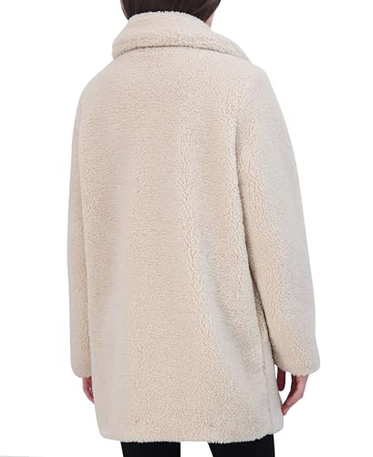 Laundry by Shelli Segal Women's Sherpa Jacket– Coat with Oversized Collar, Faux Horn Toggles, Lower Pockets4