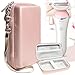 Women's Hair Remover case for Philips Satinelle, Satinelle Prestige BRE650; Deess Permanent Hair Removal, Flawless Legs Hair Removal, Braun Silk-epil 9 9-579, mesh Pocket, Wrist Strap, Rose Gold