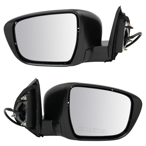 TRQ Driver & Passenger Side Power Mirror Set Paint to Match Manual Folding Compatible with 2017-2021 Nissan Rogue Sport NI1320299 NI1321299