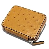 [オリジナルパース・ナカムラ] OST1169 カード入れ カードケース 大容量 じゃばら メンズ レディース レザー 本革 ダチョウ革 オースト オーストリッチレザー マット (キャメル)