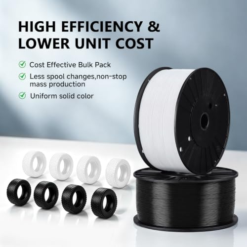 Image of YOUSU TPU 95A Filament 1.75mm Black 3kg Flexible 3D Printer Filament | Soft elastic, no stringing. For phone cases, wearables & functional parts. Fits most FDM printers.