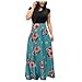 Zldhxyf Gonna Sexy Donna Abito a Maniche Lunghe con Gonna Lunga Stile Abito Floreale Abbinato a Abito da Donna con Stampa Corta Vestito Mero