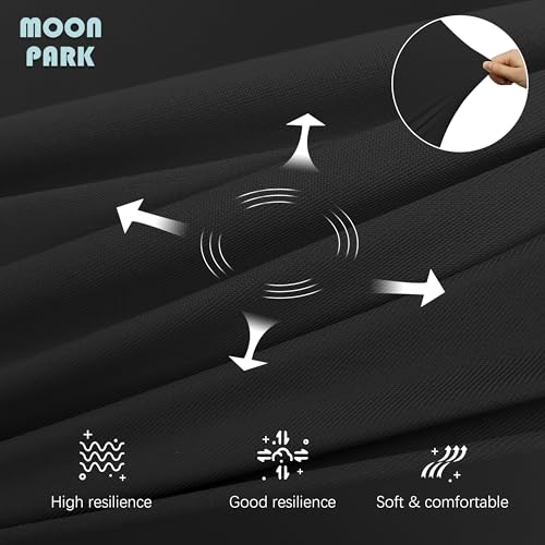 Image of MOON PARK Pregnancy Pillows for Sleeping - U Shaped Full Body Maternity Pillow with Removable Cover - Support for Back, Legs, Belly, Hips - 57 Inch - Black - Cooling Cover