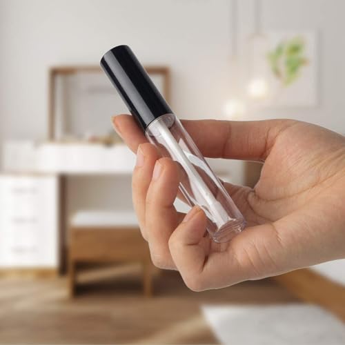 Image of Grab Kart Empty Lip Gloss Container Tube Plastic Unbreakable Travel Long Round Lip Gloss for Girls Lip Care Costemic Bottles Transparent Refillable Bottle 10 ml Kit (Pack of 4)