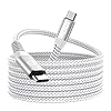 USB C auf USB C Kabel 3M 100W USB C Kabel Weiß PD Schnellladekabel C auf C Nylon Typ C Ladekabel Lang für iPhone 16 15 Pro Max Plus, Samsung S24 S23 S22 S21,iPad, MacBook Air,Pixel,Switch,Tablets usw