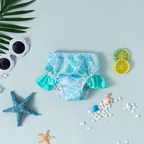 Baby Girls Swimsuit Baby Bathing Suits Ruffle Two Piece Infant Mermaid Bikini For Toddler Beach Swimming Green #TOP7