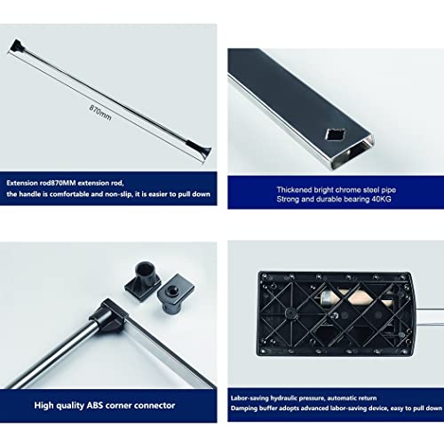 Wardrobe Lifting Clothes Rail Pull Down Closet Rod Clothes Hanger Rack Damping Buffer Hanger Organizer Storage System Soft Return Space Saving Load-Bearing 25Kg Closet Racks For Hanging Clothes #TOP4