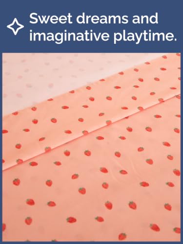 Image of Kids Full Size Strawberry Bed Sheets - 4 Piece Kids Strawberry Sheet Set - Sweet Fruity Bedding - Ultra-Soft, Cute & Cozy - Breathable & Machine Washable - Bed Set for Boys, Girls, Teens & Toddlers