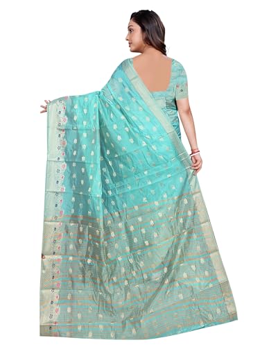 Image of Sarees for Women Wear Organza Silk Banarasi Sari Kanjivaram Soft Pure Paithani Wedding Original Kanchipuram Pattu Sadi with Blouse Piece 2026 (Gulab)