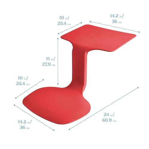 Image of ECR4Kids The Surf Portable Lap Desk, Flexible Seating, Red