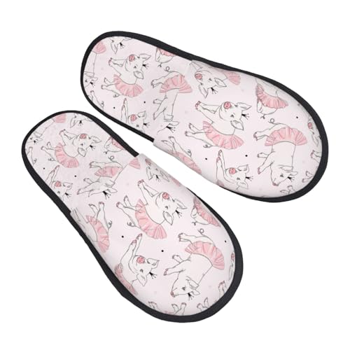 Cute Piggy Ballerina Print Women Slippers Home Furry Shoes Keep Men Couples Shoes Warm For Women-2