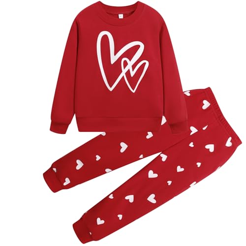 Image of Girls Fall Winter Outfits Cartoon Animal Long Sleeve Crewneck Sweatshirt Top+Sweatpant 2 Piece Clothing Set 3-9T