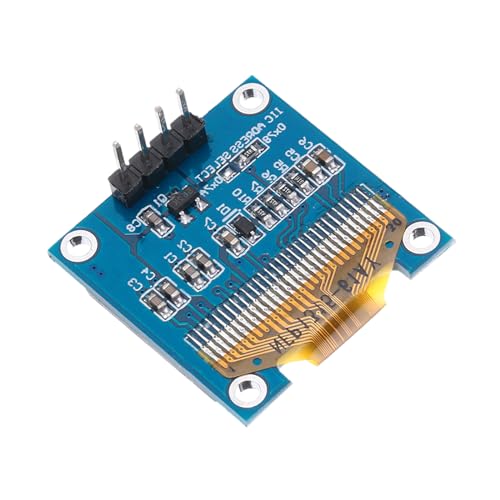 QUARKZMAN Módulo de pantalla LCD OLED de 0.96 pulgadas con 4 pines soldados 128x64 Resolución de pantalla Pantalla de comunicación I2C IIC, color de pantalla azul