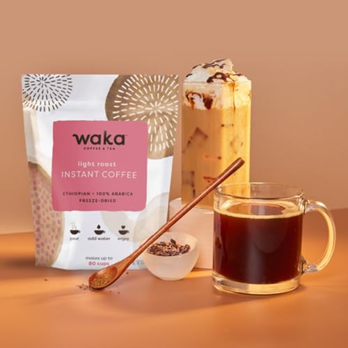 Waka — Light Roast Instant Coffee — Ethiopian 100% Arabica Freeze Dried Beans — 8 Oz Bulk Bag For Iced Coffee Or Hot Coffee #TOP5
